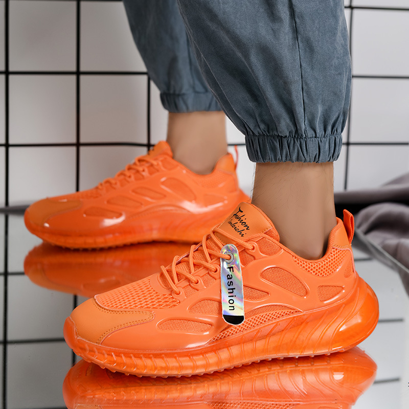 Chaussures de course basses pour hommes, baskets de sport décontractées, tendance, gelée papa, semelle épaisse, maille respirante, nouvelle collection printemps