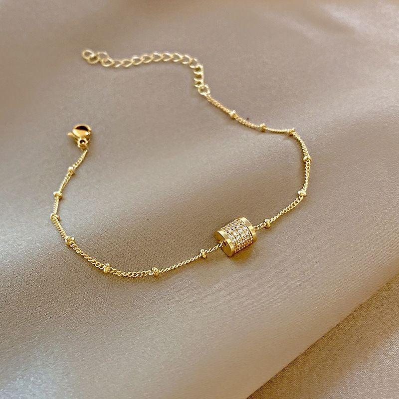 Elegant Simple Classic Style Geometric Titanium Steel Inlay Zircon Bracelets 1 Piece_voghion.com