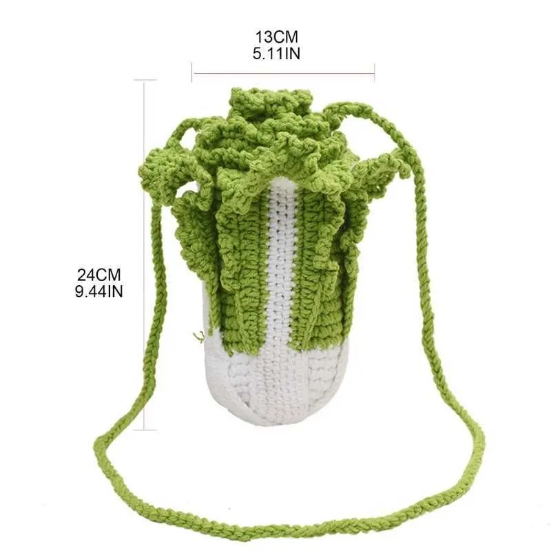 Grappige gebreide kool emmer handtas vrouwen lente zomer crossbody telefoon tas vrouwelijke meisjes casual kleine tas winkelen_voghion.com
