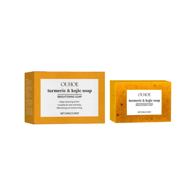 Sapone schiarente per pelli scure, tono della pelle uniforme e luminoso, detergente viso e corpo Mositen Smooth Deep Cleansing, sapone Kojic alla curcuma fatto a mano_voghion.com