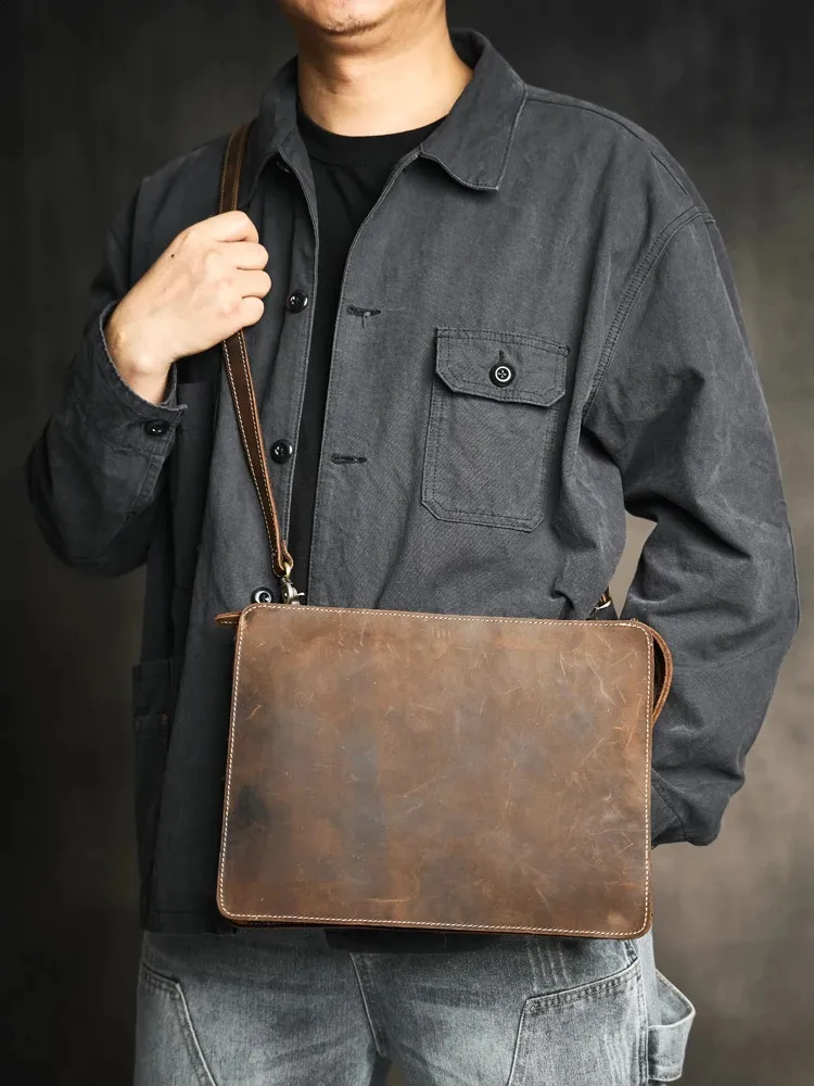 Echte handtas Vintage grote capaciteit herenkoeienhuid aktetas leren zakenreis computertas 240819_voghion.com