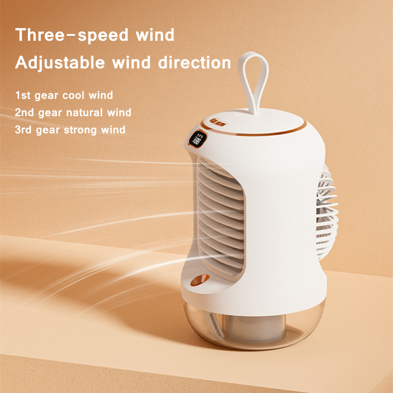 3 kiirusega reguleeritav kodune veepihustus udu õhujahutusventilaator 3600 mAh akuga laetav laua konditsioneeri ventilaator öövalgusega_voghion.com