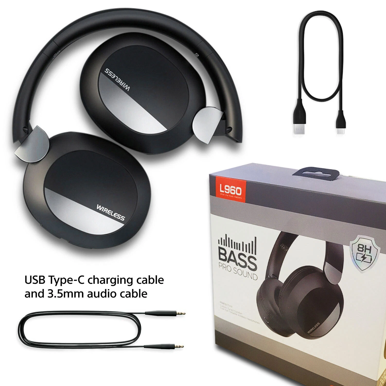 Wireless Bluetooth 5.3 Headphones Foldable Stereo Earphones Headset Mic Over-Ear_voghion.com