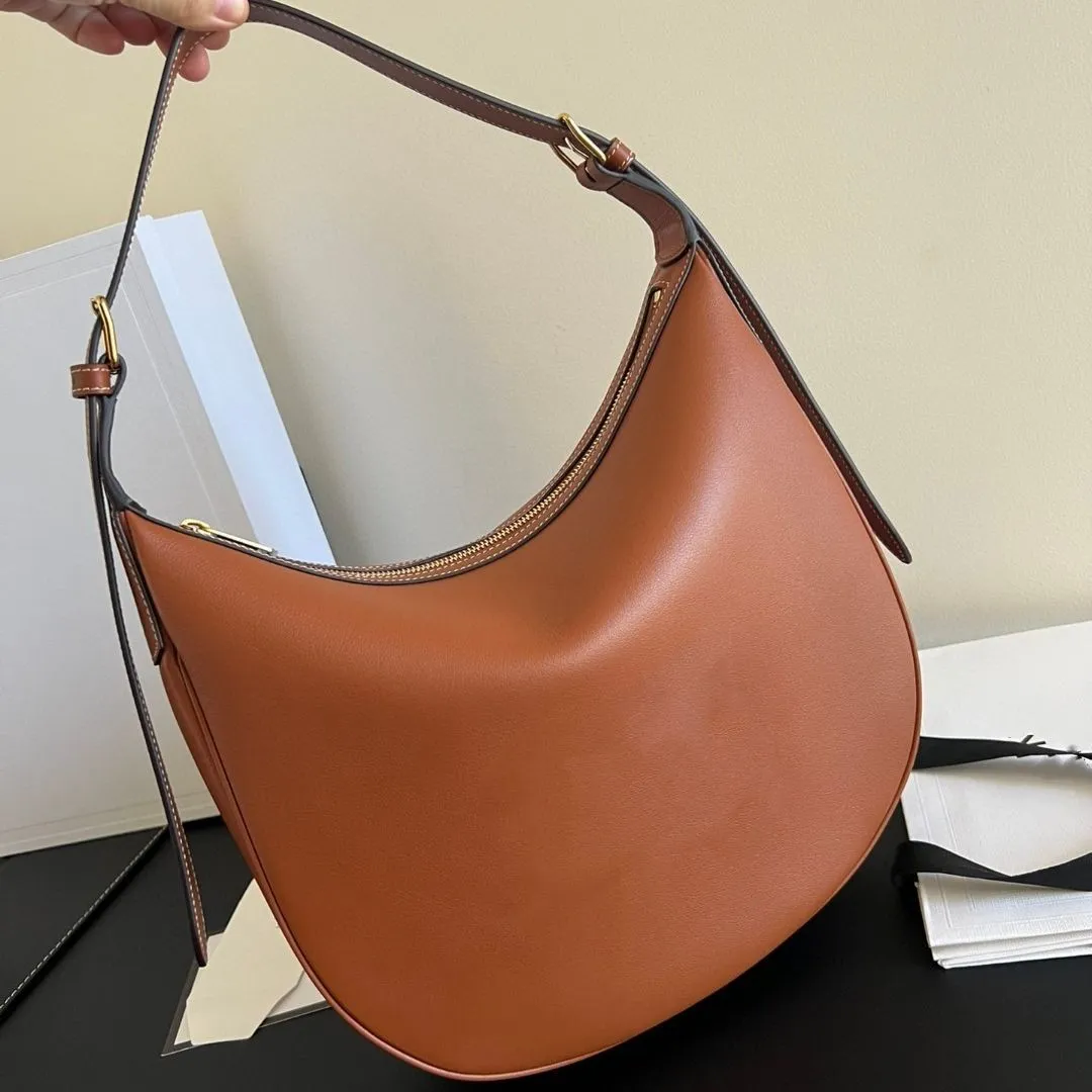 Borsa a tracolla da donna in tela con chiusura a zip, morbida in vera pelle, di alta qualità, da indossare sotto le ascelle_voghion.com