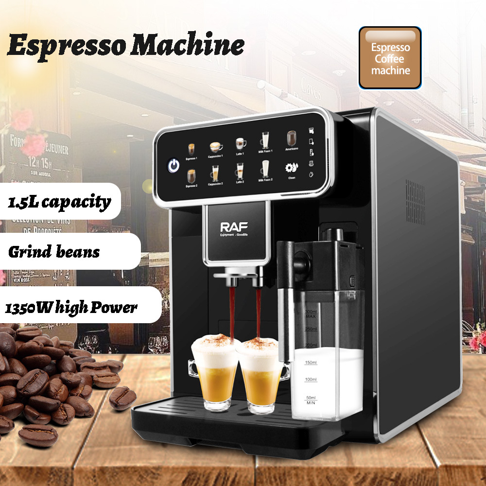 Professional Italian Espresso Machine With Built-in Grinder & Steam Wand – 15-Bar Pump Pressure, 1.8L Water Tank, Stainless Steel Body