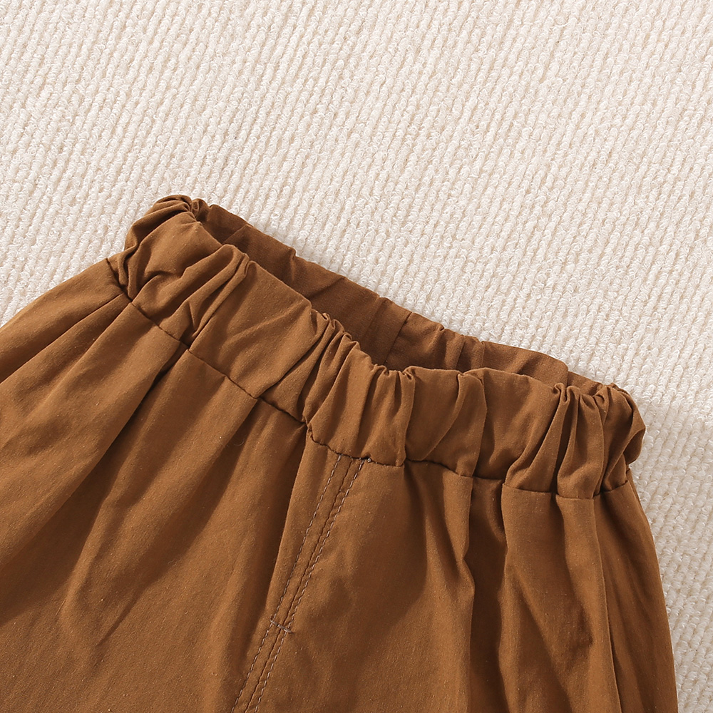 Set de haine de vară din bumbac pentru bebeluși, ursuleț de pluș drăguț, imprimat, top cu snap + pantaloni scurți confortabili de culoare solidă_voghion.com