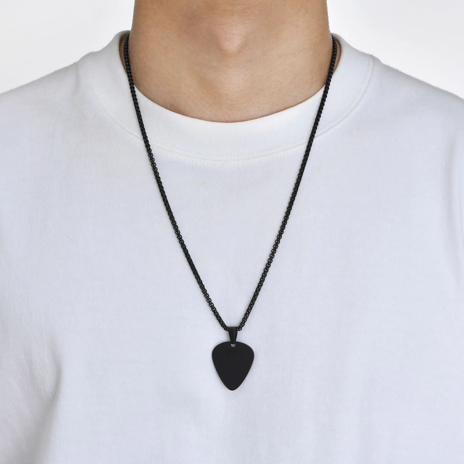 Collane con ciondolo Chitarra Paddle Non sbiadisce Coppia Amore Collana in acciaio al titanio Semplice e alla moda Inossidabile Festa_voghion.com
