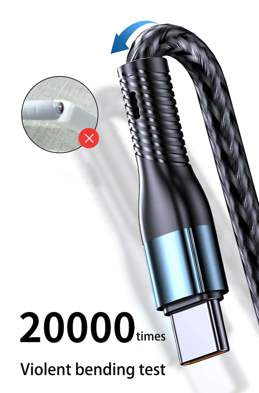 One Drag Three Charging Braided Fast Charge Line Android 3-in-1 Data Cable_voghion.com