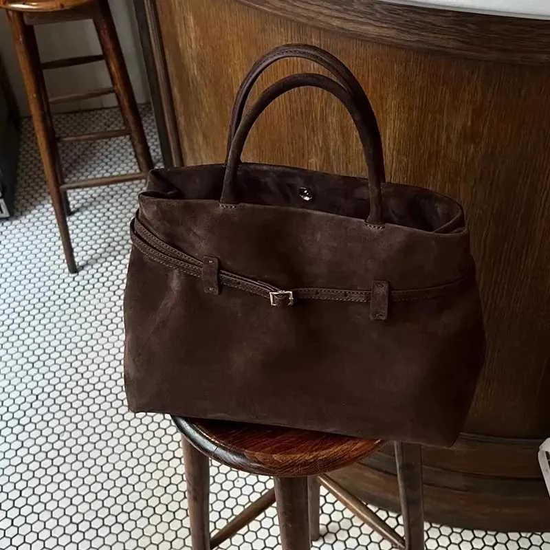 Velour Chamois Retro Tote Taske Til Kvinder Desinger Scrub Håndtaske Kvinde Stor Kapacitet Moderigtige DametaskerC241018_voghion.com