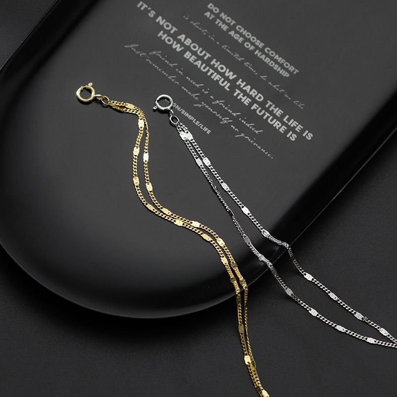 S Sier Simple Small Fresh Double Layer Bracelet Lady Temperament Niche Sweet Design Hand Jewelry_voghion.com