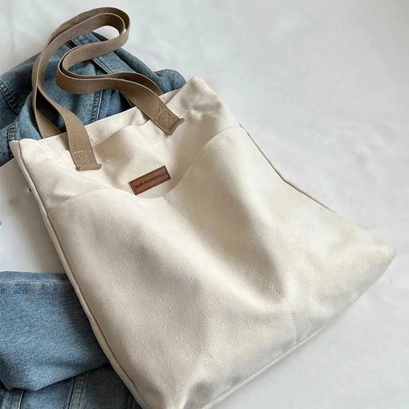 Canvas Tote Bag Women's Shoulder Bag Premium Sensory Handbag_voghion.com