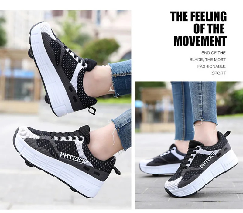 New Kids 2 Wheels Roller Skates Sneakers Skati Outdoor Blade Retractable Flyi Shoes Child Girl Boys Breathable_voghion.com