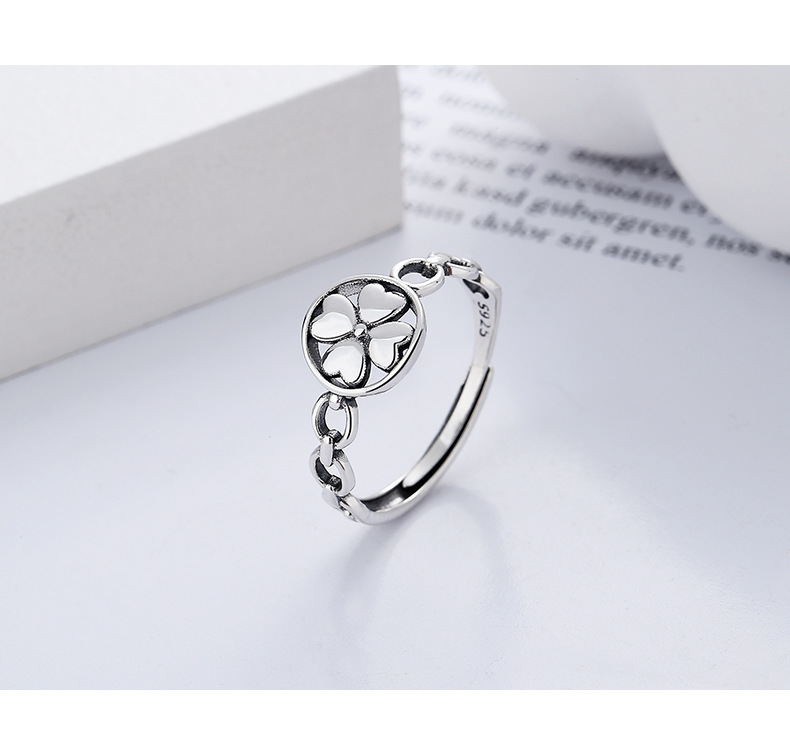 Special Price Wanying Jewelry Thai Clover Ring for Women's S Pure Silver Hollow Personality_voghion.com