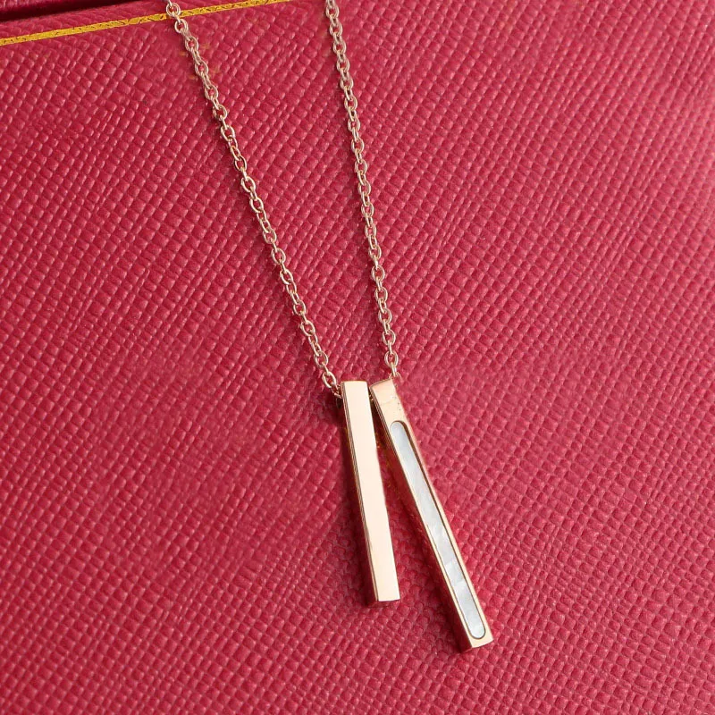 Bar ketting met hanger voor dames dubbel hart verguld_voghion.com