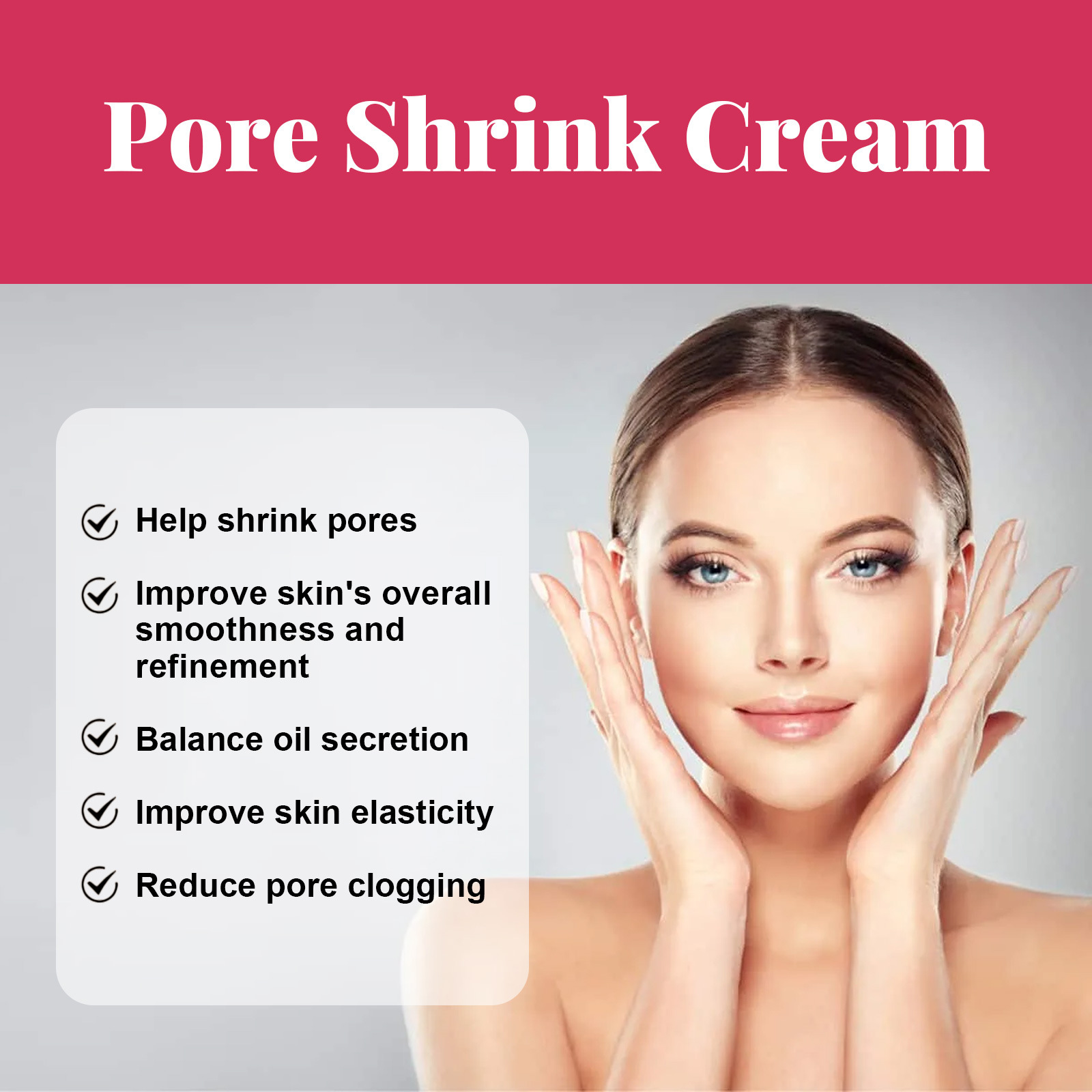 EELHOE Pore Shrink Cream, Lightening Acne Print Anti-Aging Moisturizing Whitening Skin Anti-Wrinkle Cream_voghion.com