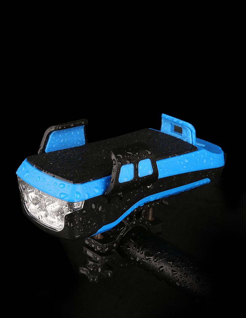 Batterie externe USB avant pour vélo avec support de téléphone, éclairage de klaxon de vélo, équipement de conduite_voghion.com