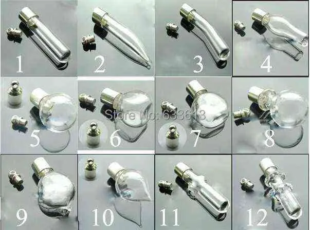Lot de 50 tubes à vis 35 x 6 mm, pendentif en verre, cristal, médaillon de parfum, flacon de riz, bouchon à vis, breloque, bouteille de remplissage, G0927_voghion.com