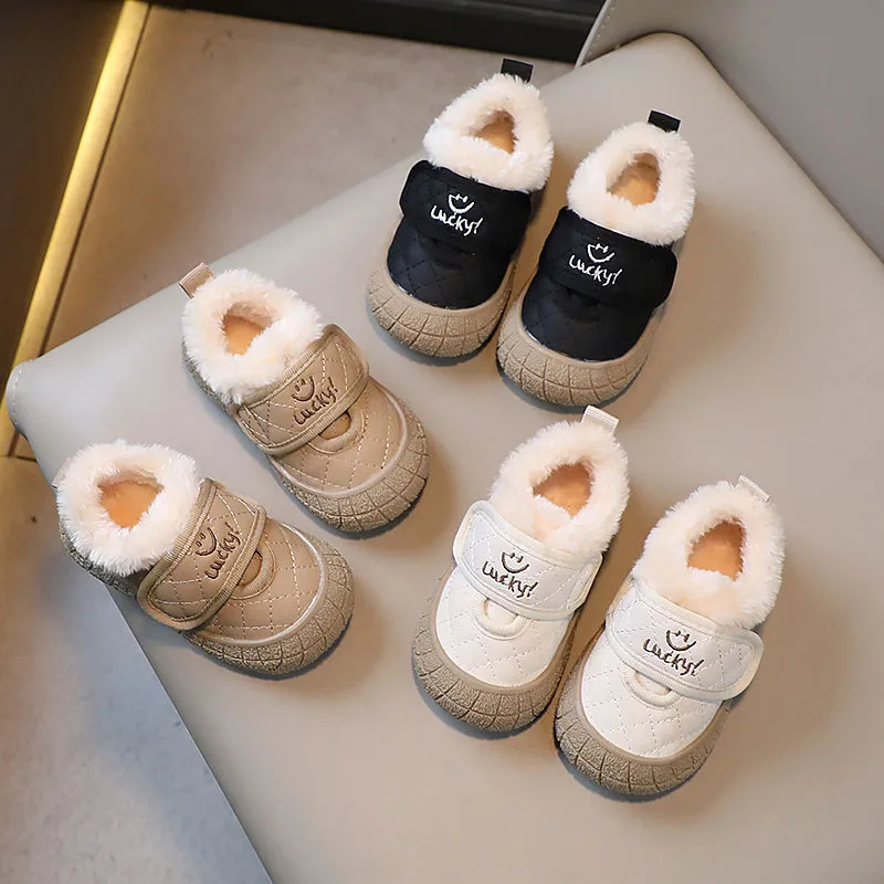 Toddler Walking Infant Cotton Warm Kids Winter Casual Cartoon Furry Happysteps Girl Boy Anti-slip Soft Sole Baby Shoes_ecoleips.com