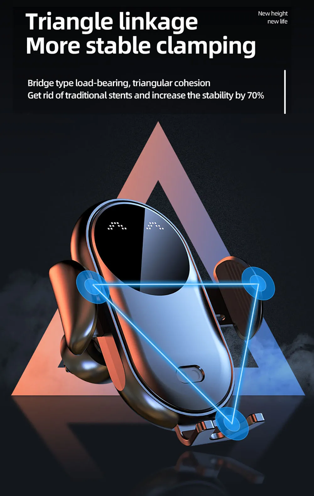 S11 10W Qi Wireless Charging Stand Charger Auto Infrared Sensor LED Mobile Phone Holder In Car Mount Air Vent_voghion.com