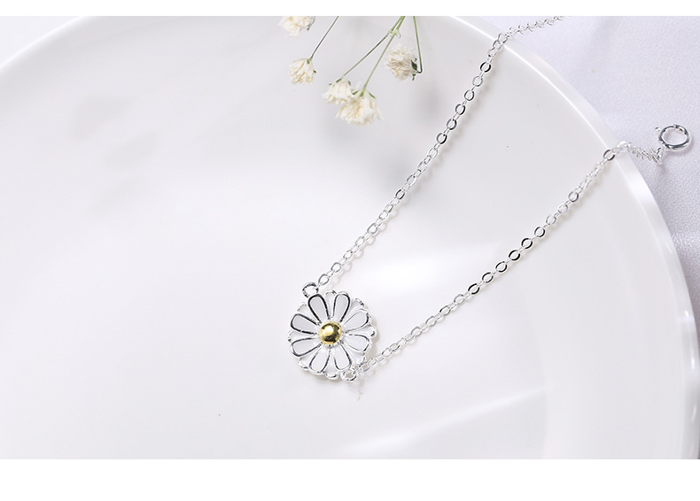 Wanying Little Daisy Bracciale da donna in argento puro girasole gioielli stessi accessori personalizzati_voghion.com