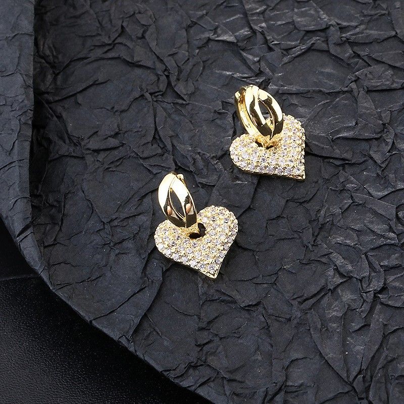 Women's Vintage-Inspired Copper Zircon - Minimalist Geometric Dangle Earrings_voghion.com