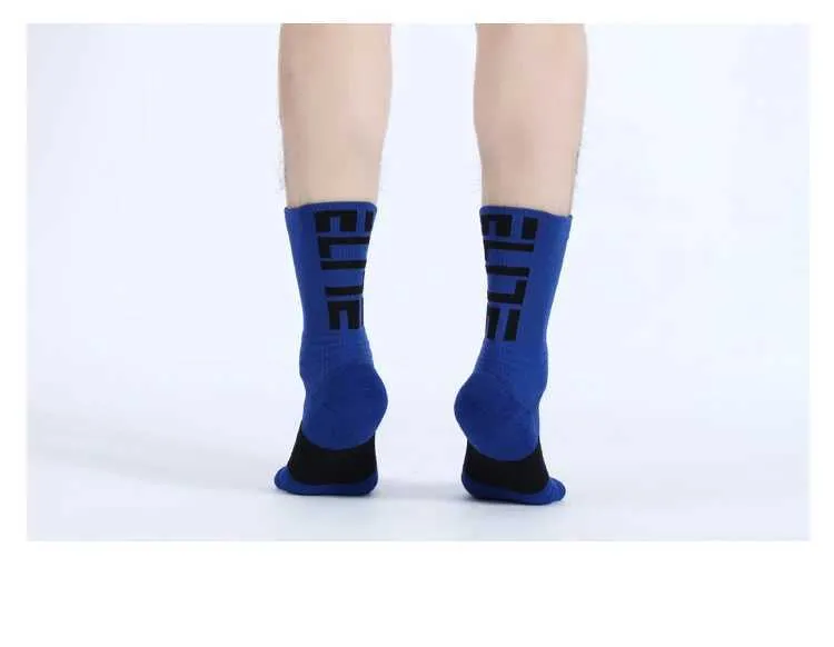 Men's 5Pairs Professional Cotton Basketball Elite Thick Sports Compression Durable Skateboard Towel Bottom Socks_voghion.com