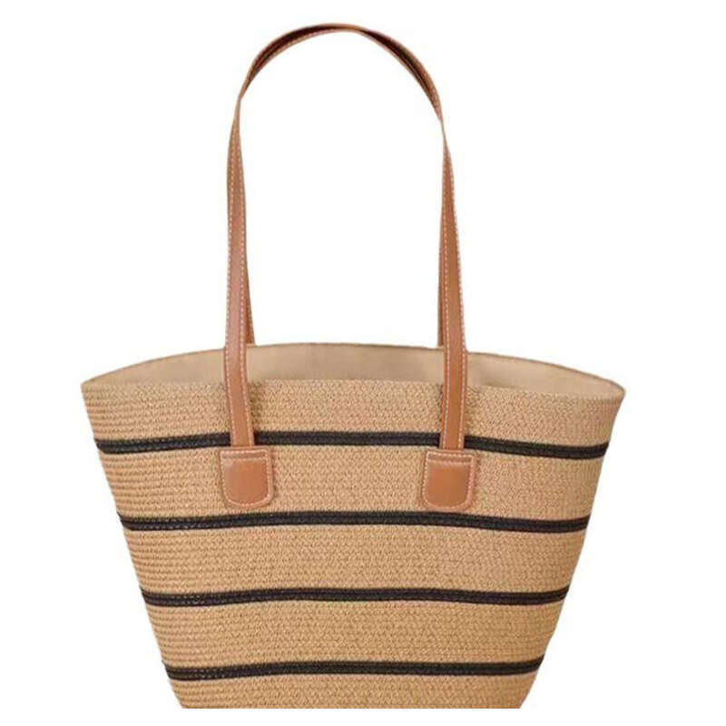 Beach Tote Bag, Large Capacity Rattan Straw Shoulder Bag_voghion.com