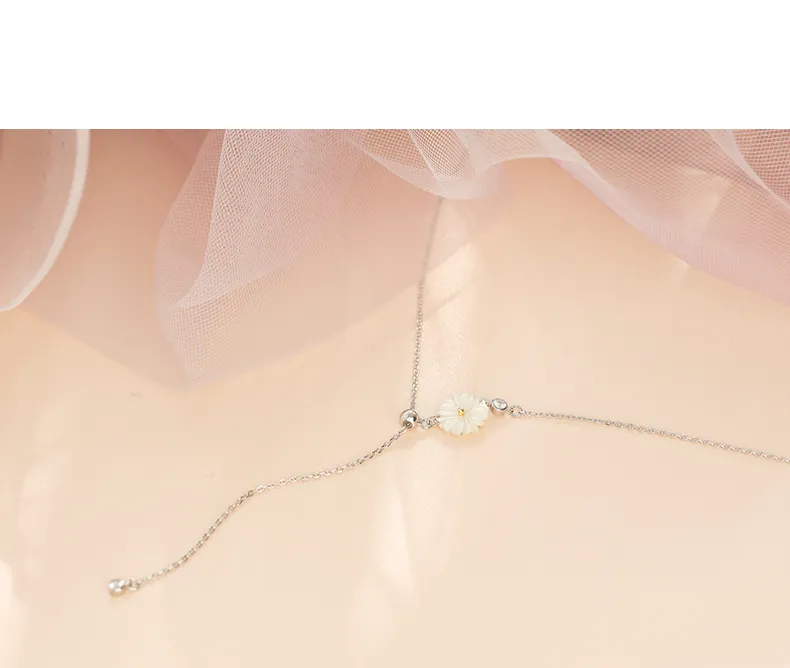 Halsketten mit Anhänger für Damen, Blumen-Anhänger, edler Schmuck, Zubehör, sanfte Schlüsselbein-Halskette für Party-Geschenk_voghion.com