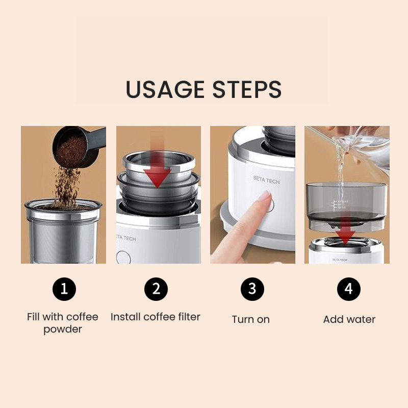 Portable Hand Brewing Coffee Machine Outdoor Mini Automatic Dripper Coffee Maker Pot Travel Extraction Coffee Brewer Grinder_voghion.com