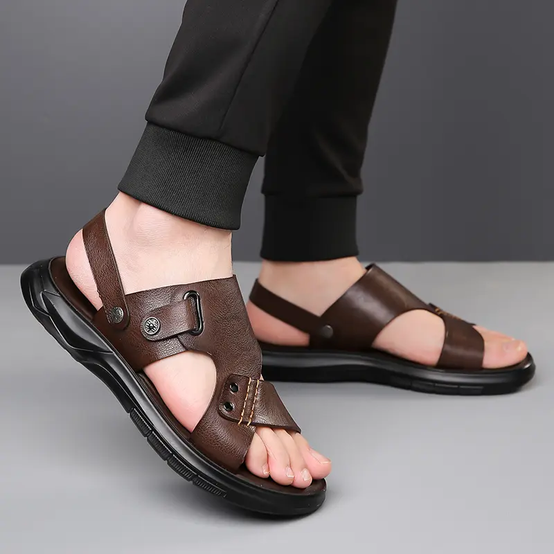 Herrensandalen Sommer Freizeit Strandhausschuhe Bequem Stilvoll_voghion.com