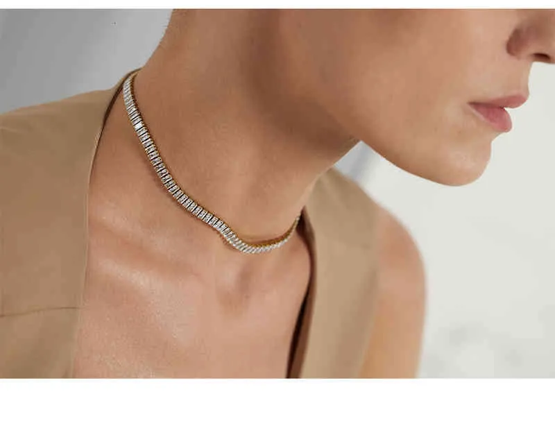 Collana in acciaio inossidabile 316l Yhpup con zirconi cubici lucidi, regalo di nozze per donna 2022_voghion.com