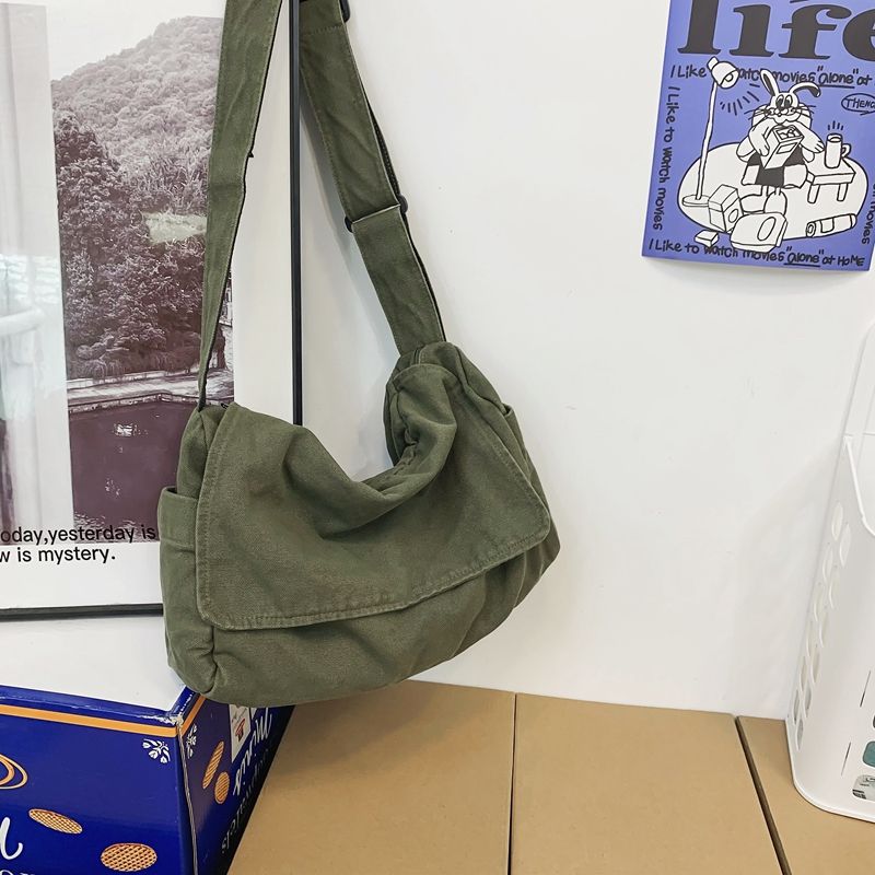 Damen Messenger Vintage Toile Adolescent Schultertasche Tragetaschen Casual Handtasche Sac À Bandoulière_voghion.com