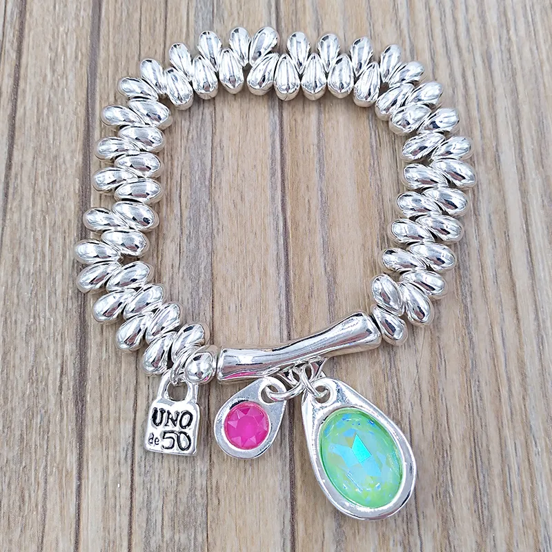 DIY Charms Evil Eye Schmuckherstellung Zubehör UNO de 50 Sterling Silber Unisex Armband für Frauen Armreifen Knöchelkette Perlen Sets Birt_voghion.com