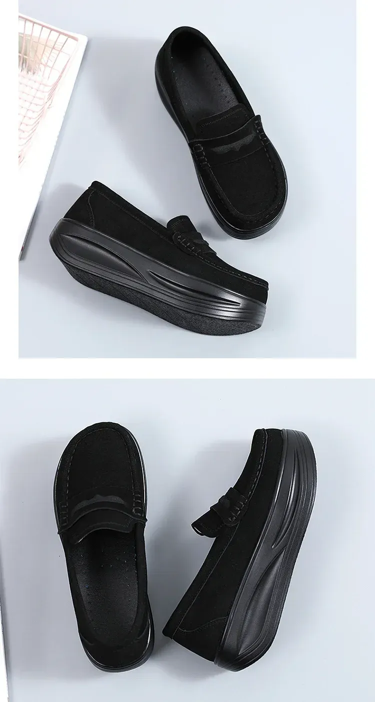 Wedge Casual Sneakers For Women Non-slip Soft Soled Platform Shoes_voghion.com
