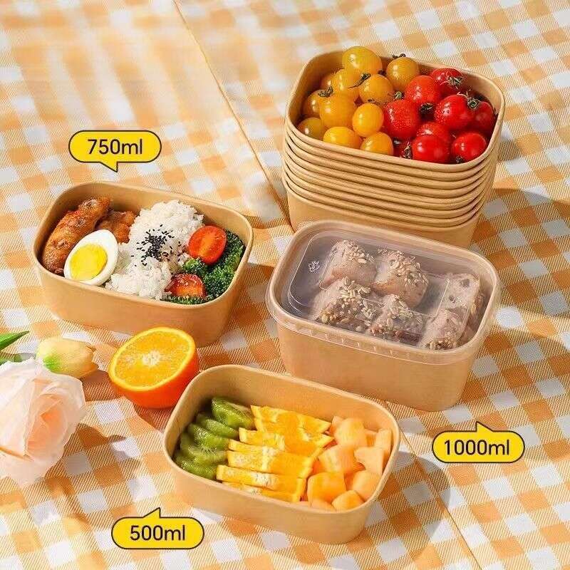 Grătar, Picnic, Camping, Prânz de unică folosință, Ambalaj din hârtie kraft, Cutie pentru sushi, Bol pentru salată cu alimente ușoare, Cutie Bento pentru fructe_voghion.com