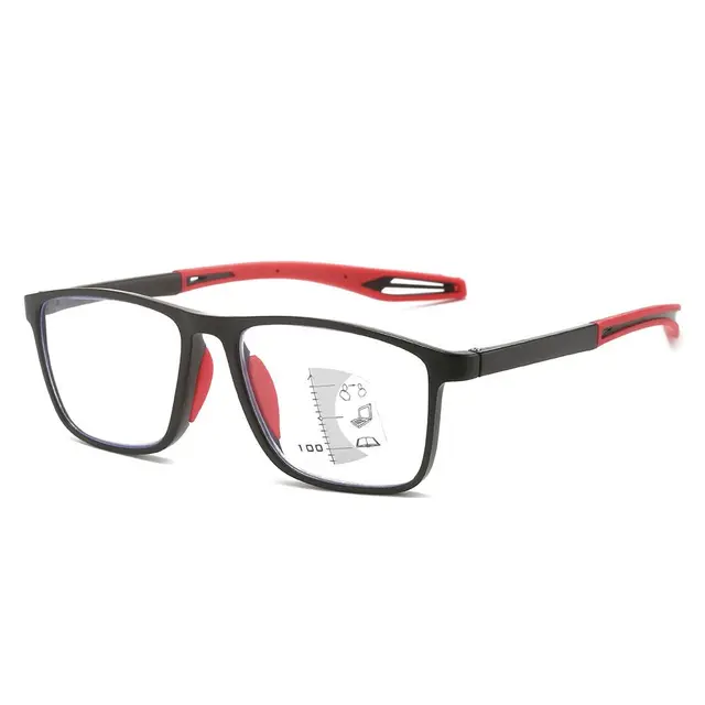 Modische multifokale progressive Lesebrille TR90-Rahmen für Männer und Frauen, Anti-Blaulicht-Sportbrille, ultraleichte Bifokalbrille_voghion.com