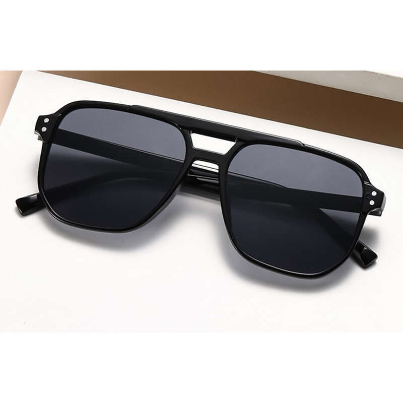Óculos de sol piloto com lentes anti-UV para mulheres, óculos de sol com lentes duplas, estilo oceano vermelho e anti-UV_voghion.com