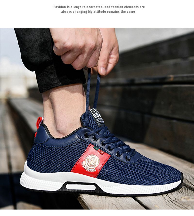 Height-raising Summer Height-raising 8cm Casual Sports Breathable Mesh Shoes For Men 6cm Large-size Low Heels_voghion.com