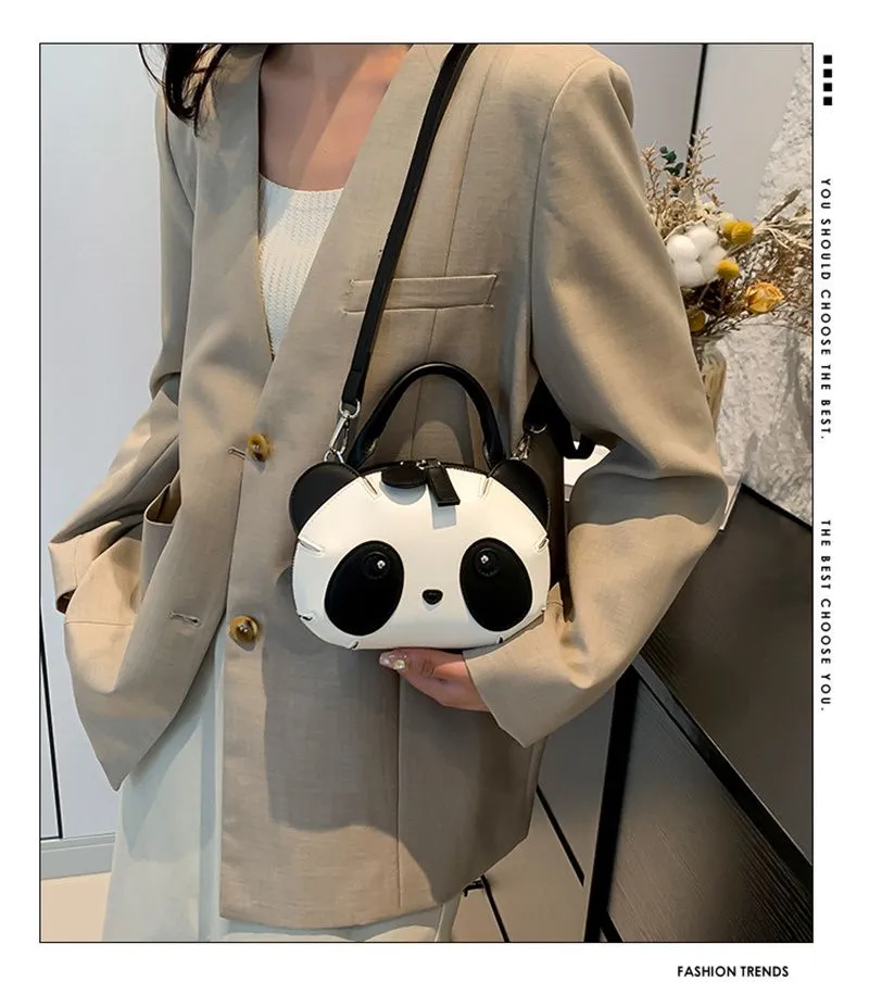 Charmante cartoon panda handtas: modieuze schoudertas voor dames voor dagelijks woon-werkverkeer - lichtgewicht en stijlvol_voghion.com