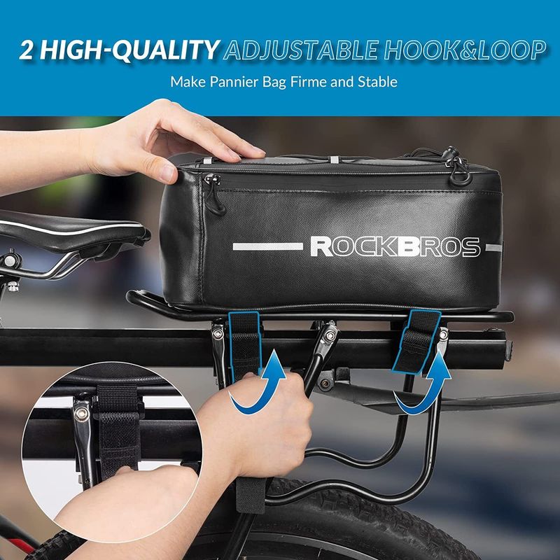 ROCKBROS Pannier Rack dviračio krepšys, atsparus vandeniui 4-9L_voghion.com