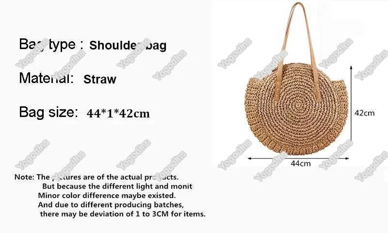 Große Stroh-umhängetasche Für Damen Strandtasche Für Den Urlaub_voghion.com