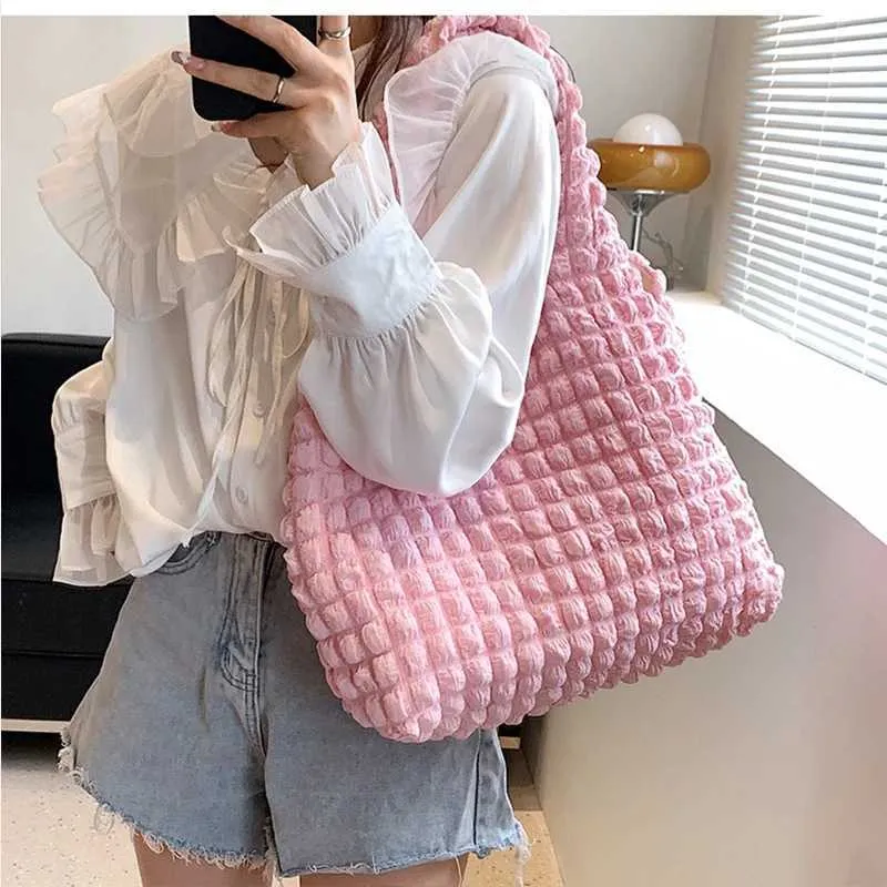 Ydlns Été Plissé Nuage Femelle Bonbon Couleur Grande Capacité Sac À Bandoulière Sacs À Main Shopping Filles Pochette Fourre-Tout_voghion.com