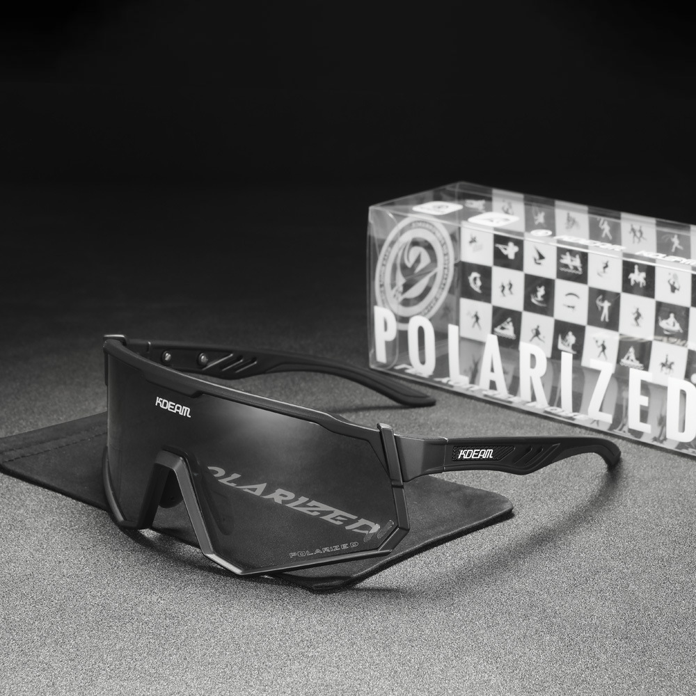 2023 Nieuwe Europese en Amerikaanse KDEAM Eendelige zonnebril Gepolariseerde Outdoor Fietsbril TR90 Sportbril 0722_voghion.com
