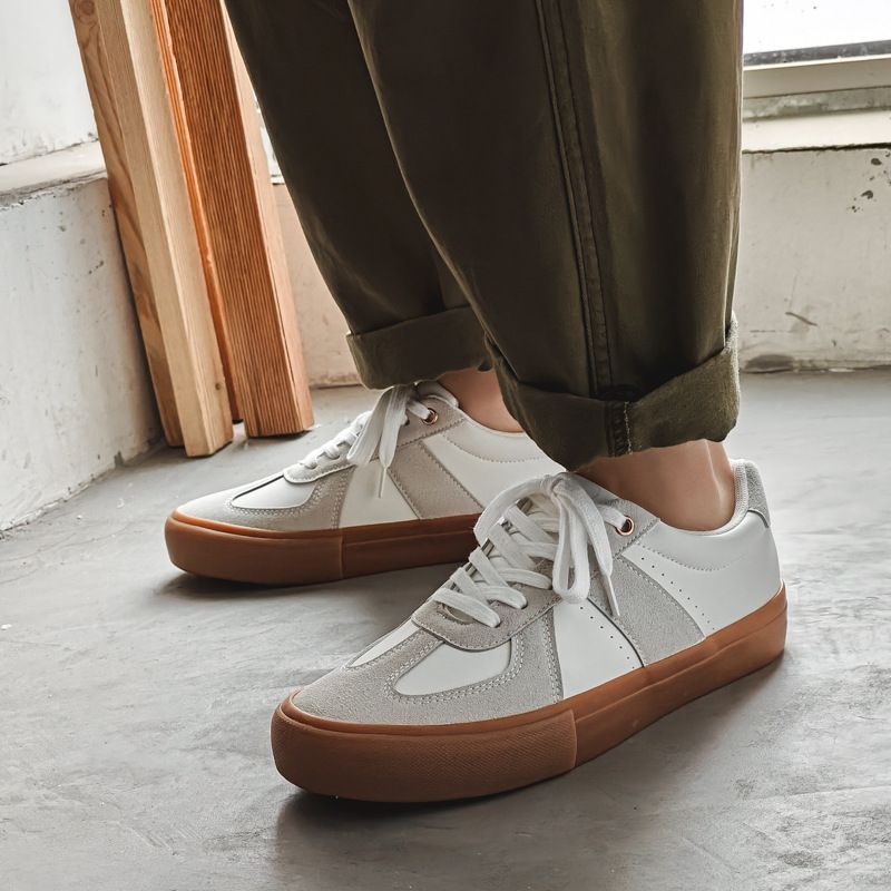 Frühling Neue Ankunft Mikrofaser Leder Vintage Paar der Training Schuhe_voghion.com