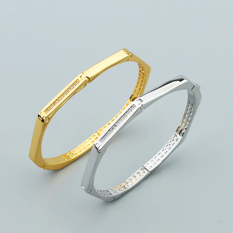 bamboo gold sliver Leopard Diamond Bangle bracelets chain Love Designer for women men open couple fashion designer_voghion.com