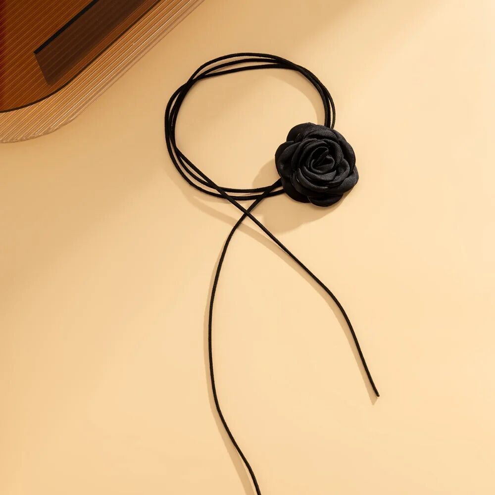 Romantic Rose Flower Choker Necklace For Women Gothic Style Chain_voghion.com