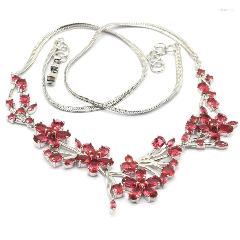 Lanțuri 24g COLIER DIN ARGINT SOLID Model floral multicolor Rodolit Granat Acvamarin Spinel Citrin Peridot_voghion.com
