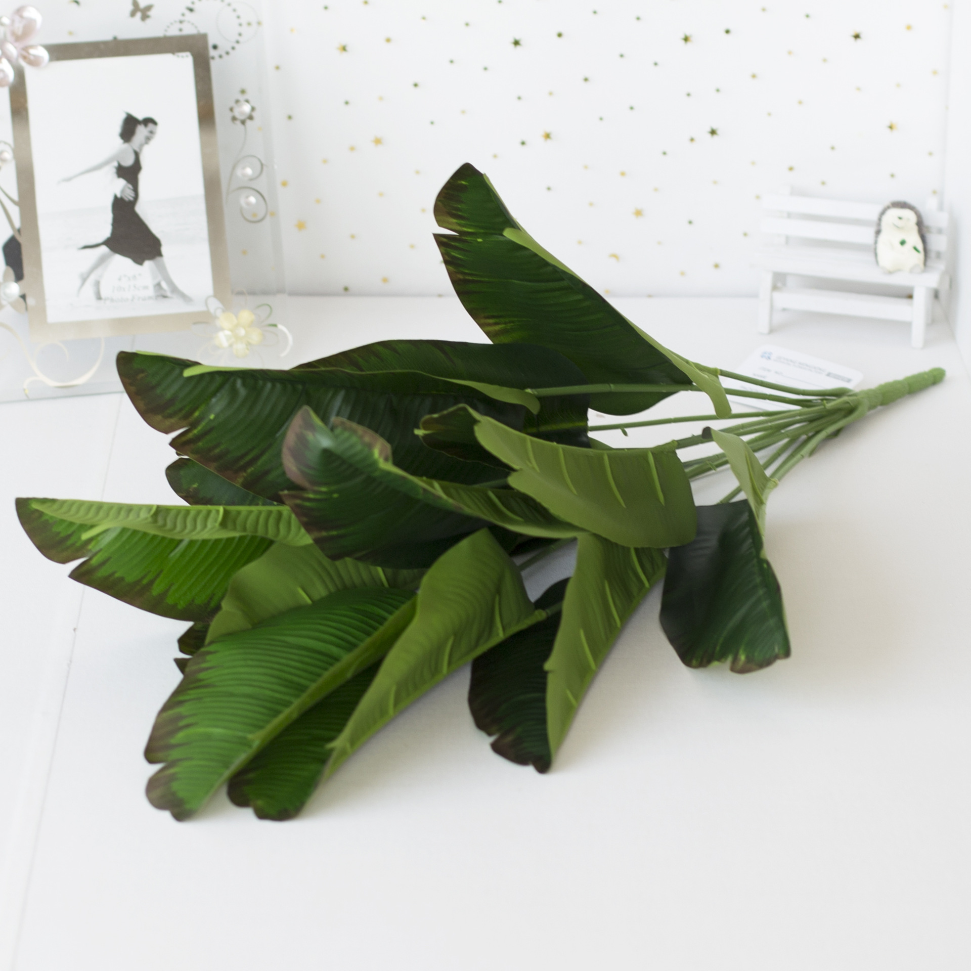 Simulazione bonsai piante verdi Banana viaggiatore uccello del paradiso Foglia di banana nordica piante verdi decorazione del giardino bouquet albero paesaggistico_voghion.com