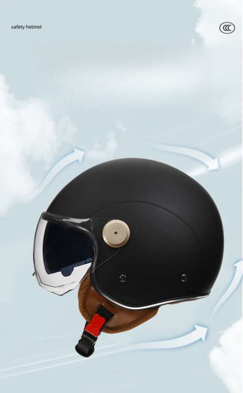 3C Certified Dual Mirror Motorcycle Half Men Women, Lightweight For All Seasons, Sun Protection And Warm Safety Helmet_voghion.com
