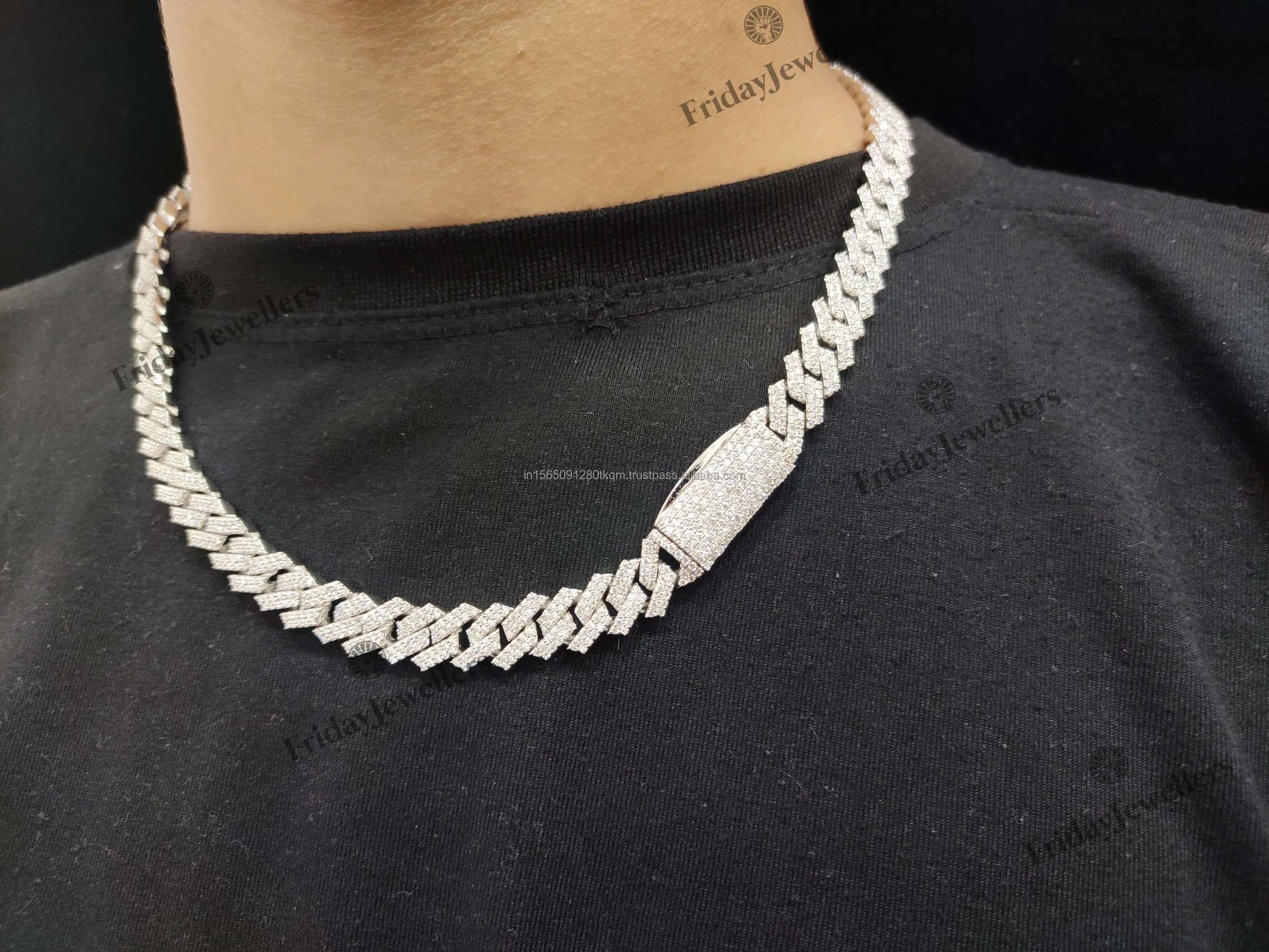 10 mm VVS Moissanit Diamant Hip Hop Miami Cuban Link Kette für Herren Hochzeitsschmuck erhältlich bei Export_voghion.com